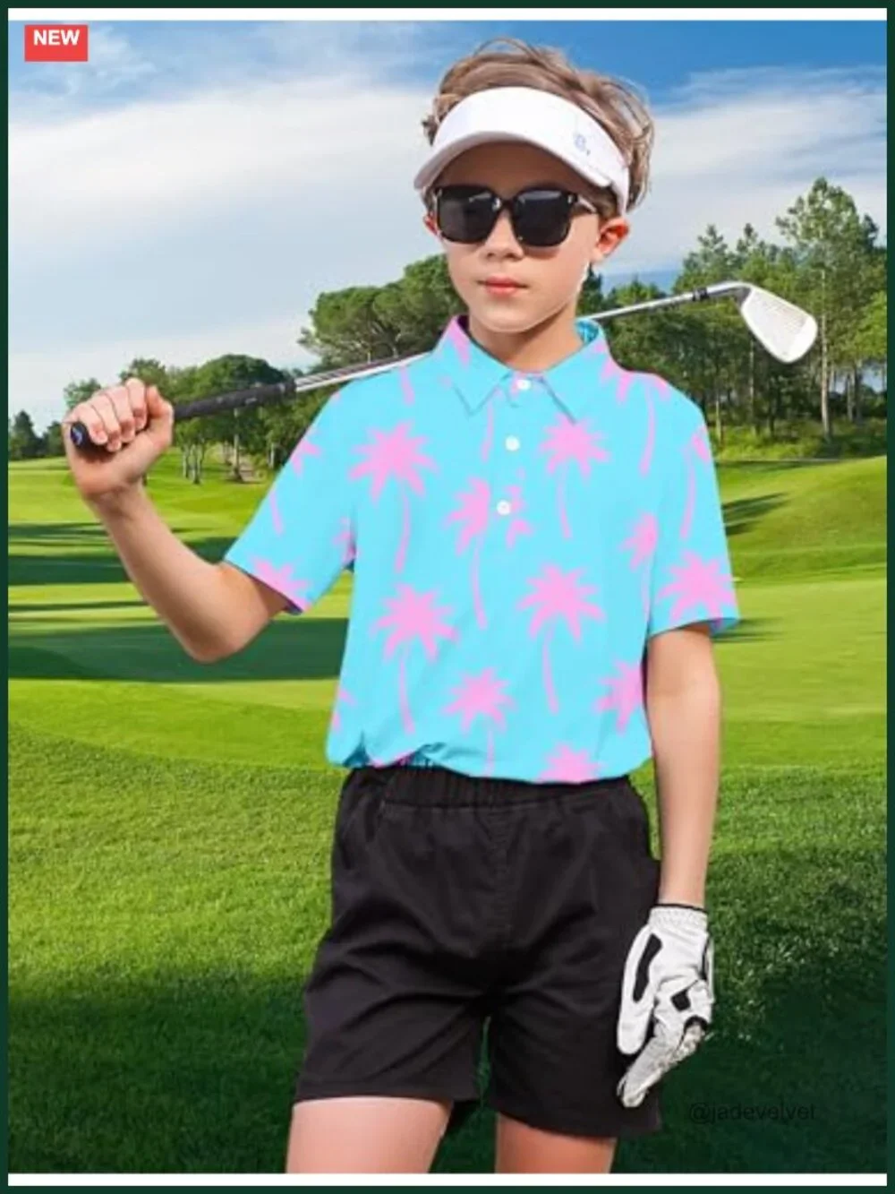 Boys Polo Shirt Short Sleeve Performance Golf Collared Top